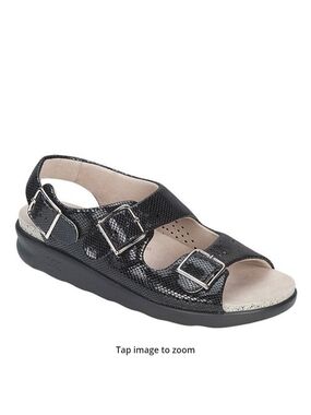 SAS Black Snake Relaxed Walking Comfort Sandal